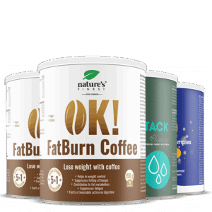 2x OK!FatBurn Coffee + Detox Aqua Attack + Golden Q10 pacote
