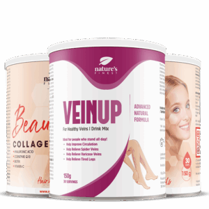 2x Beauty Colagénio com Hialurónico + Vein Up pacote