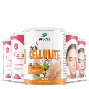 4x Collagen SkinCare + Anti Cellulite esfoliante de café pacote