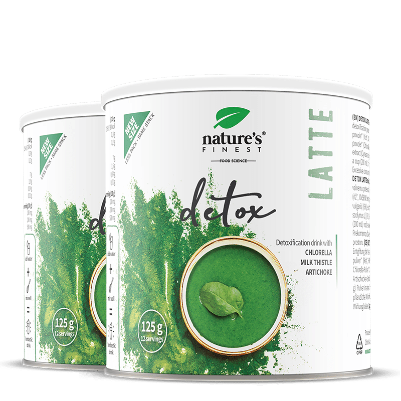 Nature's Finest Verde Detox Latte | Superfood Detox Latte Para Purificar O Corpo | Clorela + Cardo-Mariano + Alcachofra Para Digestão E Controlo De Peso