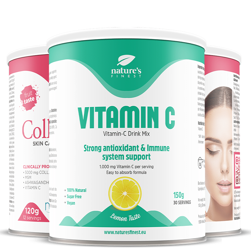 Nature's Finest 2X Collagen Skincare + Vitamin C | Colagénio Naticol + Vitamina C Para Pele Suave E Firme | Elasticidade E Luminosidade