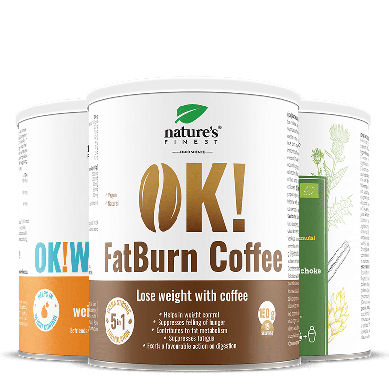 OK!FatBurn Coffee + OK!WaterOut + Liver Cleanse pacote