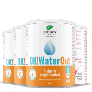 3x OK!WaterOut + Colagénio PINK LATTE pacote